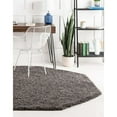 thumbnail image 2 of Shag Laurian Collection Area Rug 4'x4' Octagon - Graphite Gray, 2 of 5