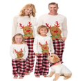 thumbnail image 1 of Matching Family Christmas Pajamas Cute Deer Tops and Classic Plaid Pants Simple Color Collocation, 1 of 7