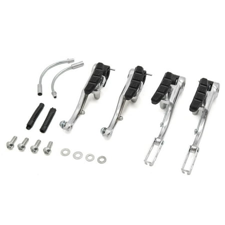 V-brake Front - 4PCS Silver Tone Mountain Bike Bicycle Cycling V-Brake Kit Front Rear Set