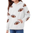 thumbnail image 5 of CPNG Girls Hoodie Long Sleeve Hooded Sweatshirt with Football Print Fashionable Loose Casual Cozy Pullover Hoodie Tops, 5 of 6