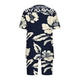 thumbnail image 4 of ZToonmas Women's Plus Size V Neck Short Sleeve Vintage Print Top and Elastic High Waist Bike Shorts 2 Piece Casual Loungewear Set, 4 of 5
