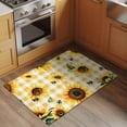 thumbnail image 2 of 2x3 Ft Entryway Area Rug, Yellow Sunflower Kitchen Rug Runner Washable Floor Mat, Vintage Country Bee Plaid Ginger Check Non Slip Indoor Door Mat Throw Carpet for Bathroom Living Room Bedroom, 2 of 8
