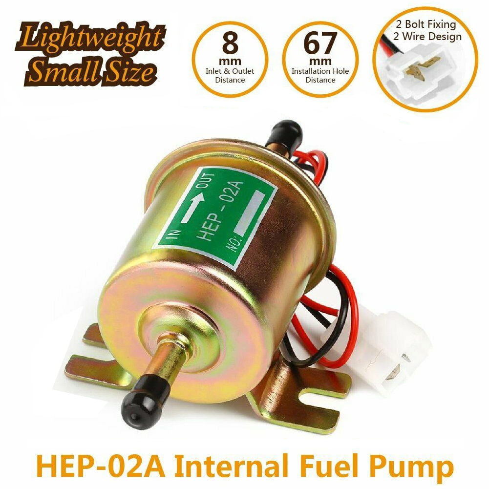 Universal 12V Electric Fuel Pump 47 Psi, Hep02A 5/16" Low Pressure Gas Diesel Fuel Pump