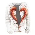 thumbnail image 2 of Lroveb Valentines Day Sweaters for Women Long Sleeve Heart Cardigan Button Open Front Woolen Sweater Coat Knitted Trendy Outwear White, 2 of 3