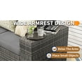 thumbnail image 6 of Techmilly Patio Furniture Set with Fire Pit Table, Outdoor Patio Sofa Set With Wide Armrest, All-Weather Wicker Rattan Guest Set With Cushion And Glass Table And Waterproof Cove，Gray rattan Dark Gray, 6 of 14