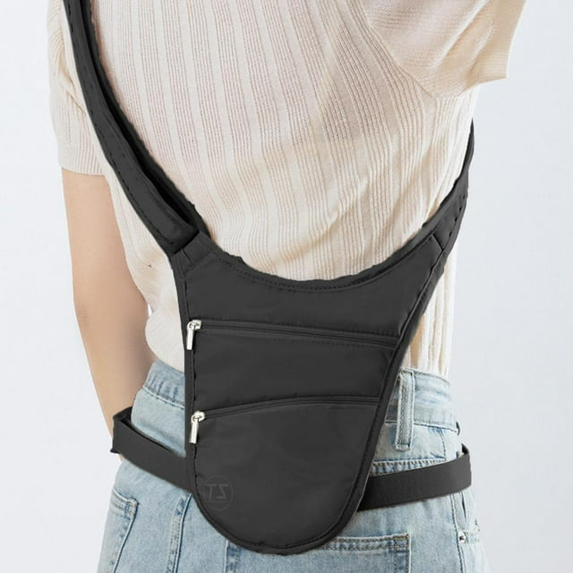 Feltree Sac Banane Sport Décontracté en Toile Invisible Antivol Sac Banane de Voyage Multifonction