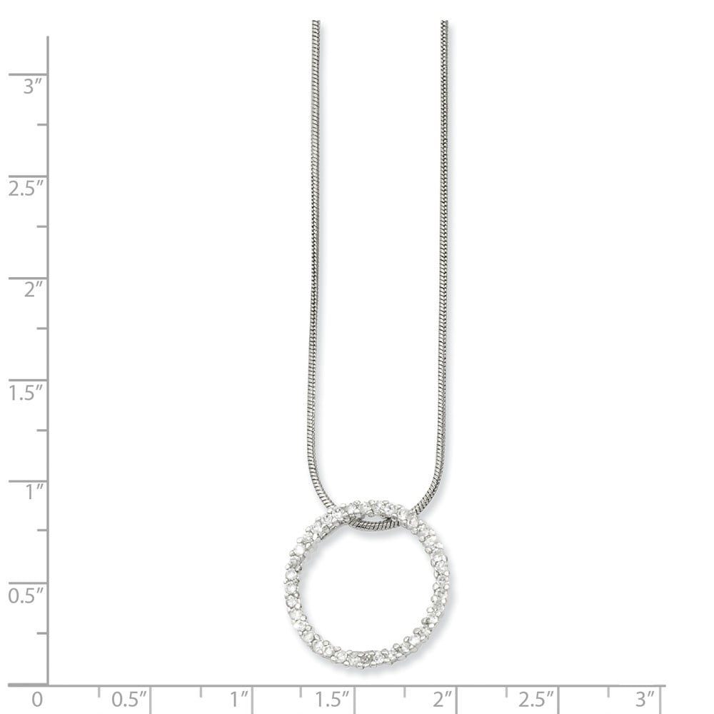 18in Chain Gift Boxed Kelly Waters 18in Rhodium-Plated CZ Pav‚ Heart Necklace KW142-18Lobster CZ Rhodium-Plated