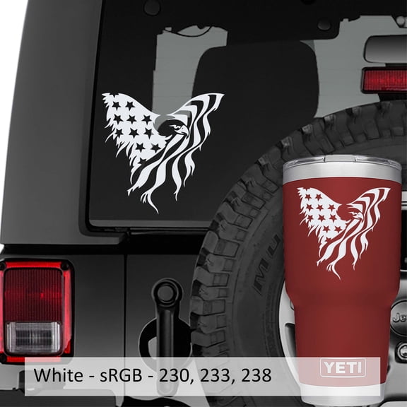 Collectible Decals Tattered American Eagle Flag Vinyl Decal