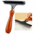 thumbnail image 4 of Carpet Rake, Carpet Groomer Rake,Pet Hair Remover,Iron Comb with Wooden Handle for Carpets Rugs Removal,1 x carpet brush,Black&Brown, 4 of 8