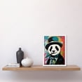 thumbnail image 2 of Panda Bear Wearing Blue Top Hat Suit Smoking Cigar Artwork Framed Wall Art Print A4, 2 of 4