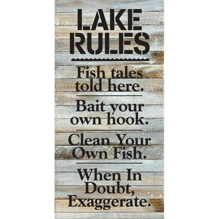 Artistic Reflections Re1009w 14 X 24 5 In Lake Rules Fish Tales