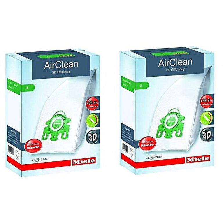 Genuine Miele HyClean 3D Efficiency GN Vacuum Dust Bags - 4 Bags & 2 Filters Included | 3.5L Capacity
