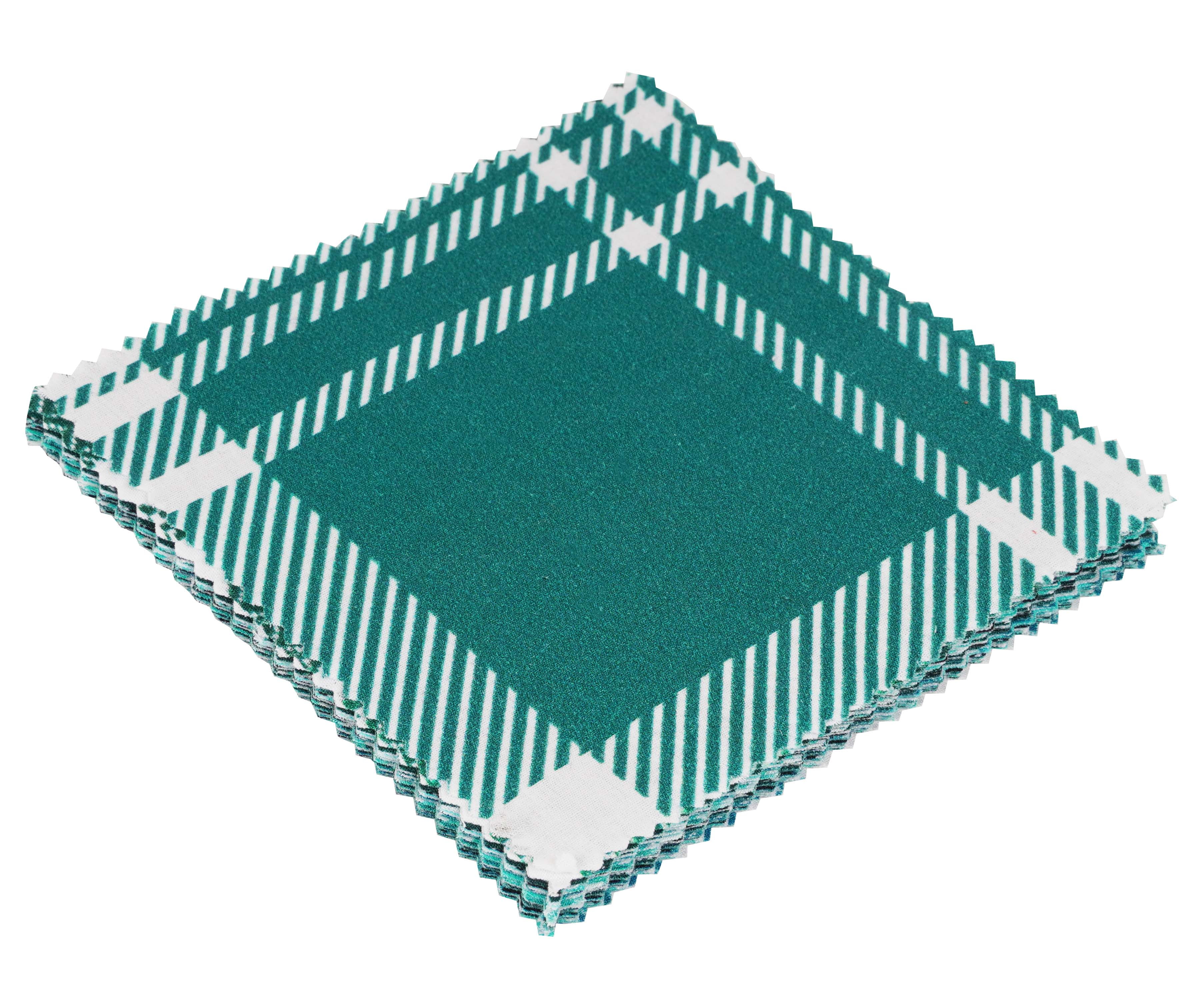 Soimoi Precut 10-inch Check & Tartan Prints Cotton Fabric Bundle Quilting Squares Charm Pack DIY Patchwork Sewing Craft- Blue & Green