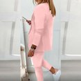 thumbnail image 5 of cocolona Womens Two Piece Outfits Dressy Casual Long Sleeve Blazer Jacket + Long Pants Sets Business Work Office Suit Sets Pink XL, 5 of 5