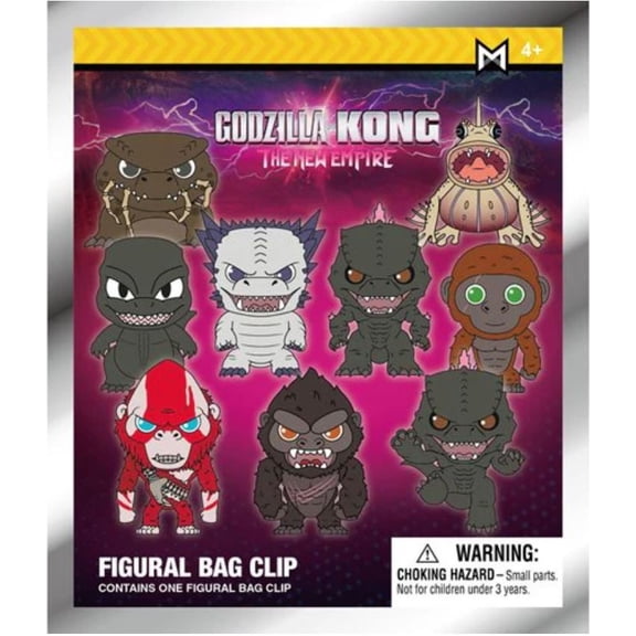 3D Figural Foam Bag Clip Godzilla x Kong: The New Empire Series 1 Mystery Pack (1 RANDOM Figure)