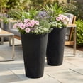 thumbnail image 2 of Algreen Crete 20" Self-Watering Planter, Tall, Black Resin, 2 Pack, 2 of 10