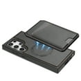 thumbnail image 3 of Compatible With Samsung Galaxy S25 Ultra Magnetic Detachable Wallet Case,PU Leather Back Flip Kickstand,[Compatible With Magsafe],With Card Slots,Shockproof Rugged Phone Case Cover,Black, 3 of 13