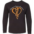 thumbnail image 3 of Inktastic Leukemia Awareness with Orange Ribbon Heart Long Sleeve Youth T-Shirt, 3 of 5