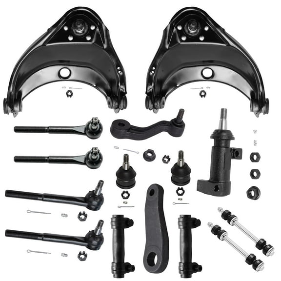 Detroit Axle - 17pc Front End Kit for Chevy Express GMC Savana 1500 2500 3500 Upper Control Arms w/Ball Joints Lower Ball Joints Tie Rods Sway Bars Idle Arms Pitman Arm Replacement
