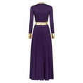 thumbnail image 4 of Linjinx Robe de Danse Liturgique pour Femmes Bloc de Couleur Métallique Performance Danse Violet Foncé m, 4 of 7