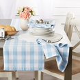 thumbnail image 3 of Light Blue Buffalo Check Table Runner 14x108, 3 of 7
