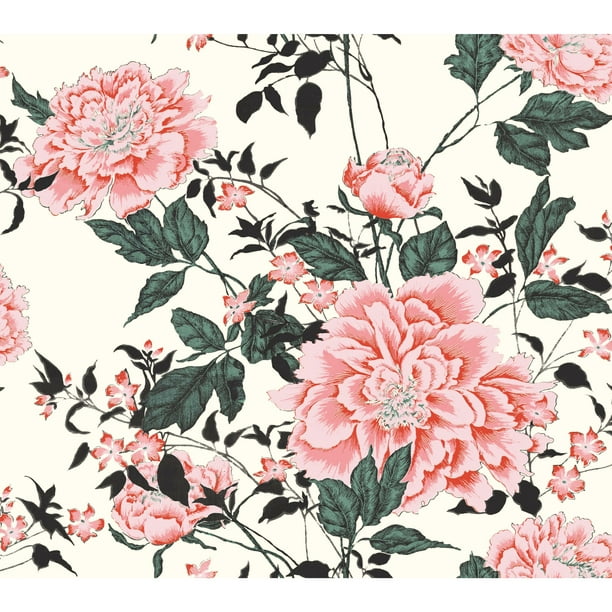 Vintage Floral Pink Peel & Stick Wallpaper by Drew Barrymore Flower