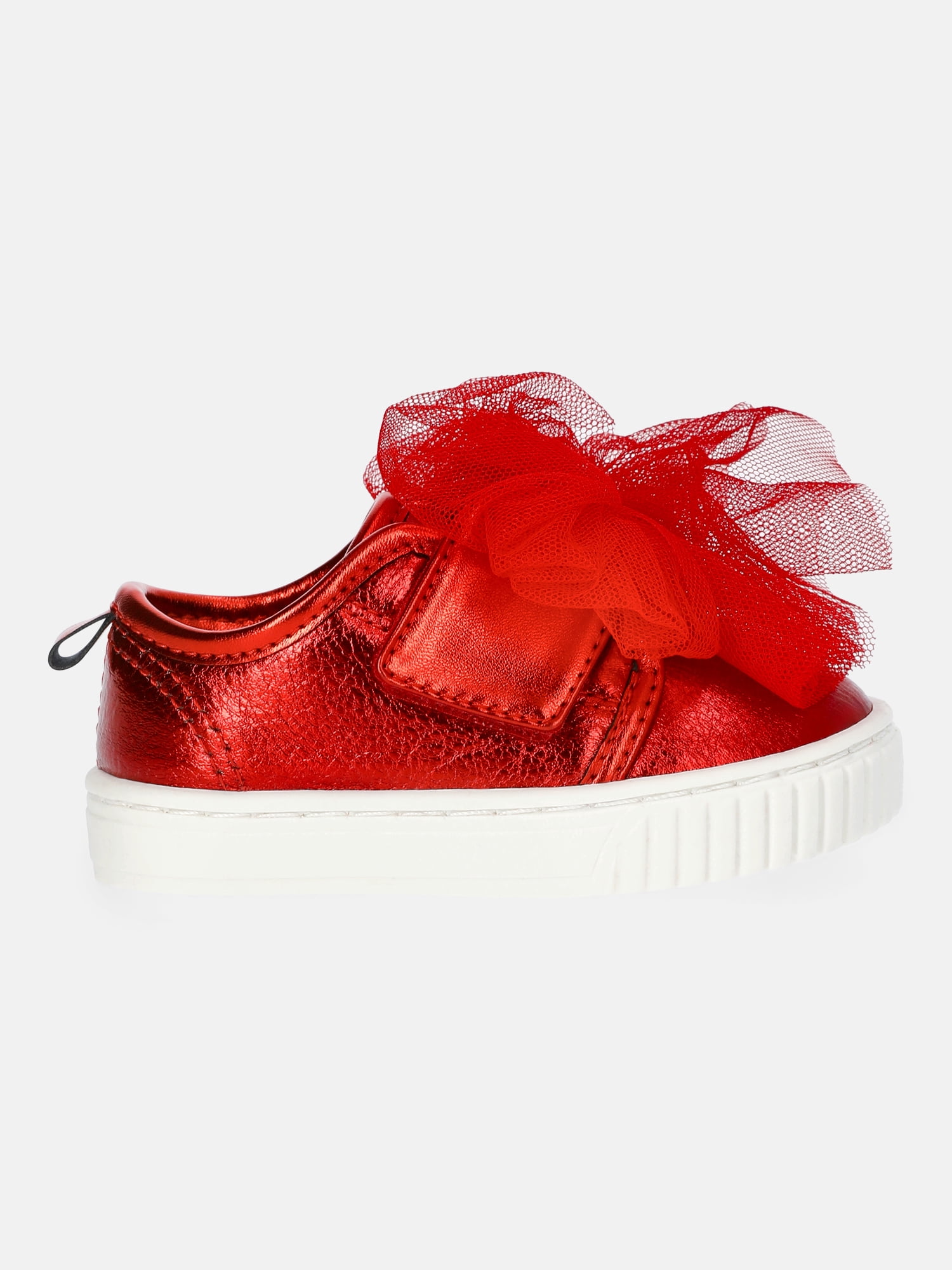 Wonder Nation Baby Girls Strap Bump Toe Tulle Bow Sneakers