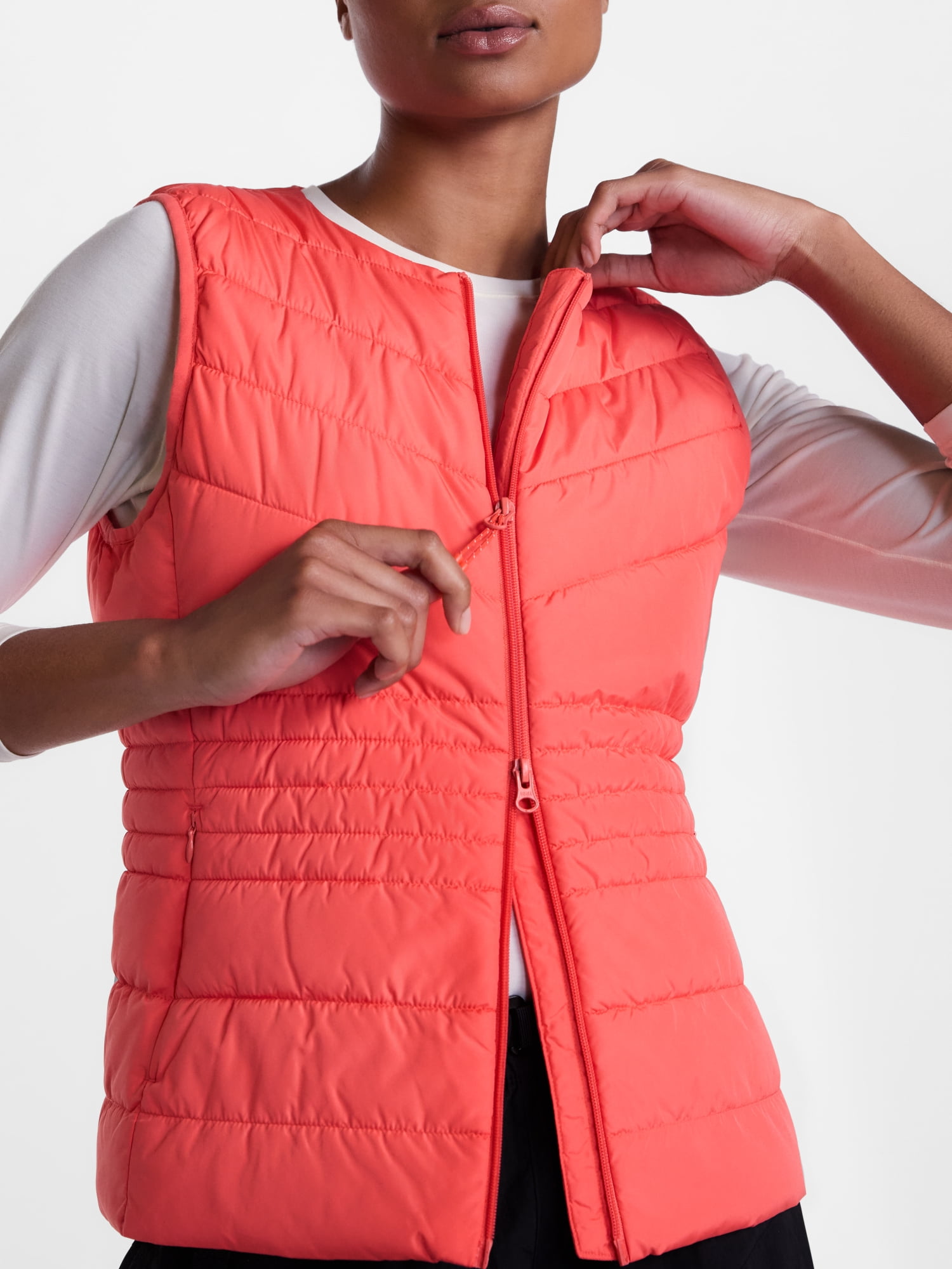 Ozark Trail Women's and Women's Plus Collarless Puffer Vest, Sizes XS-3X