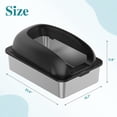 thumbnail image 6 of CONCETTA 24in Stainless Steel Cat Litter Box with Lid, Large Cat Litter Box for Cats, High Wall Sides, Anti-Urine Leakage, Easy Cleaning, Scoop and Mat Included, Black, 6 of 9