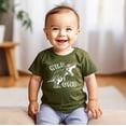 thumbnail image 4 of Wild One Dinosaur 1st Birthday T-Shirts for Baby Girls and Boys First Birthday Outfit White on Military Green Shirt 12 Months, 4 of 6