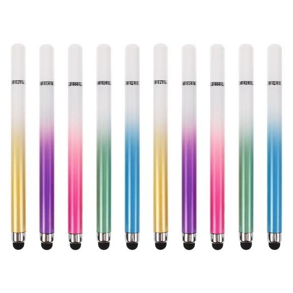 Raindrops 10pcs Stylus Pens for Tablet Touchscreen, Assorted Colors, Plastic Round Disk Tips for Writing and Drawing
