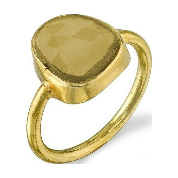 Raw Citrine - 14k Gold Vermeil Ring