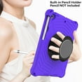 thumbnail image 5 of Silicone Case for Apple iPad 10.2" (9th/8th/7th Generation) & iPad Air 10.5-Inch (3rd Generation) & iPad Pro 10.5" Tablet - Shockproof Protective Stand Cover with Hand Holder /Shoulder Strap (Purple), 5 of 6