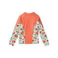 thumbnail image 4 of inlzdz Kids Girls Long Sleeve Zipper Swim Shirt UPF 50+ UV Sun Protection Rash Guard Beach Swimwear Orange 12, 4 of 5
