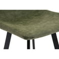 thumbnail image 6 of LeisureMod Elland Modern Upholstered Leather Bar Stool Kitchen Counter Stools with Iron Legs & Footrest Set of 2 In Olive Green, 6 of 8