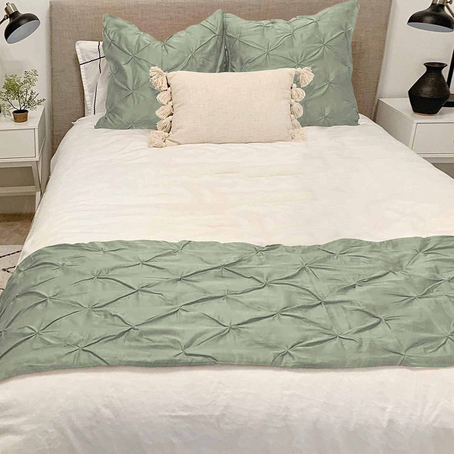 800TC Pinch Pleated Bed Runner Queen Size 1 Piece (1 Bed Runner) 100