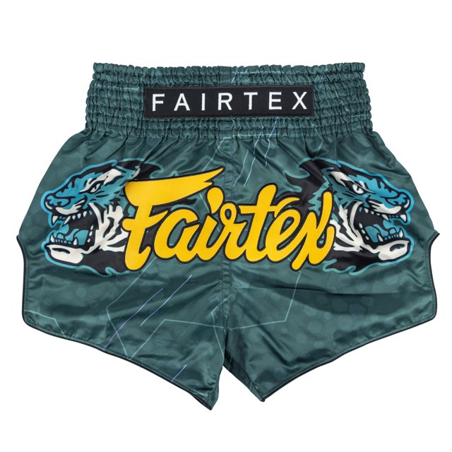 Fairtex Slim Cut Muay Thai Boxing Shorts (Jungle Hunter, X-Large)