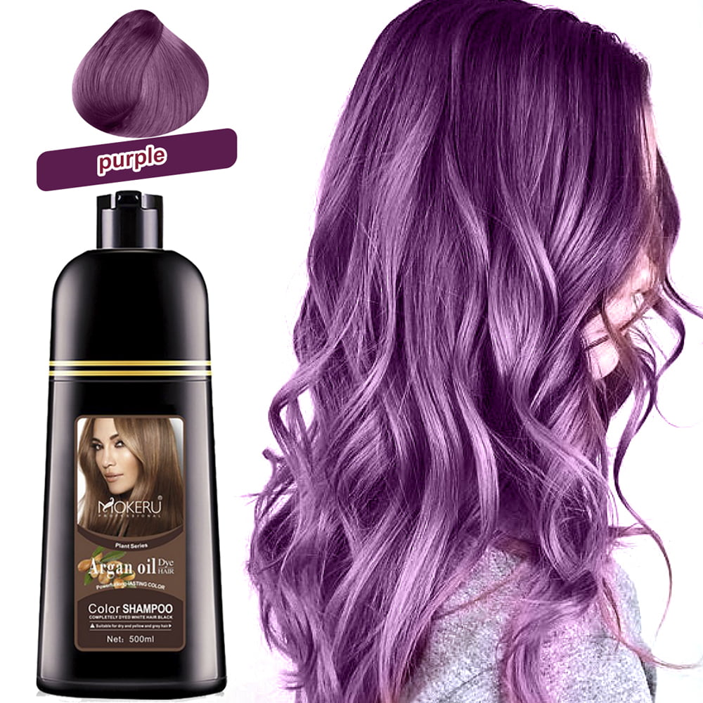 Argan Oil Hair Dye Shampoo, Professional Natural 500ml Instant Hair Dye ... Natural Hair Color Dye