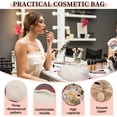 thumbnail image 3 of Bolsa de cosméticos de viaje de gran capacidad,Bolsa de maquillaje,Bolsa organizadora de maquillaje de cuero PU portátil impermeable, 3 of 5