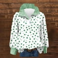thumbnail image 1 of TaTaai Womens Color Block Striped Collar Shirt Long Sleeve Button Down St Patricks Day Print Casual Blouse Loose Fit Gift, 1 of 6