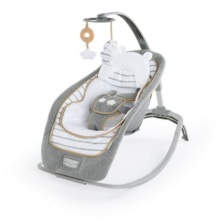 Ingenuity Boutique Collection Bella Teddy Vibrating Rocking Seat with Premium Fabric, Unisex, Ages Newborn and Up