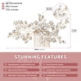 thumbnail image 7 of MIALLO Gold Wedding Hair Comb - Vintage Pearl & Crystal Bridal Headpiece - Hair Accessories for Bride Prom, 7 of 7