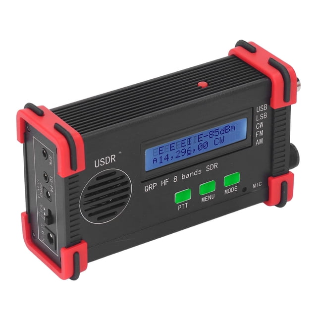 8 Band QRP SSB CW Transceiver with Handheld Microphone, Complete Accessories, Aluminum Shell, Simple Installation, Full Mode Support, Plug Voltage 100-240V