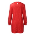 thumbnail image 5 of YMNXA Women's Dress Long Sleeve Sequins Lace Zipper Slim Fit Fashion Midi Dresses For Formal Party Red L, 5 of 5