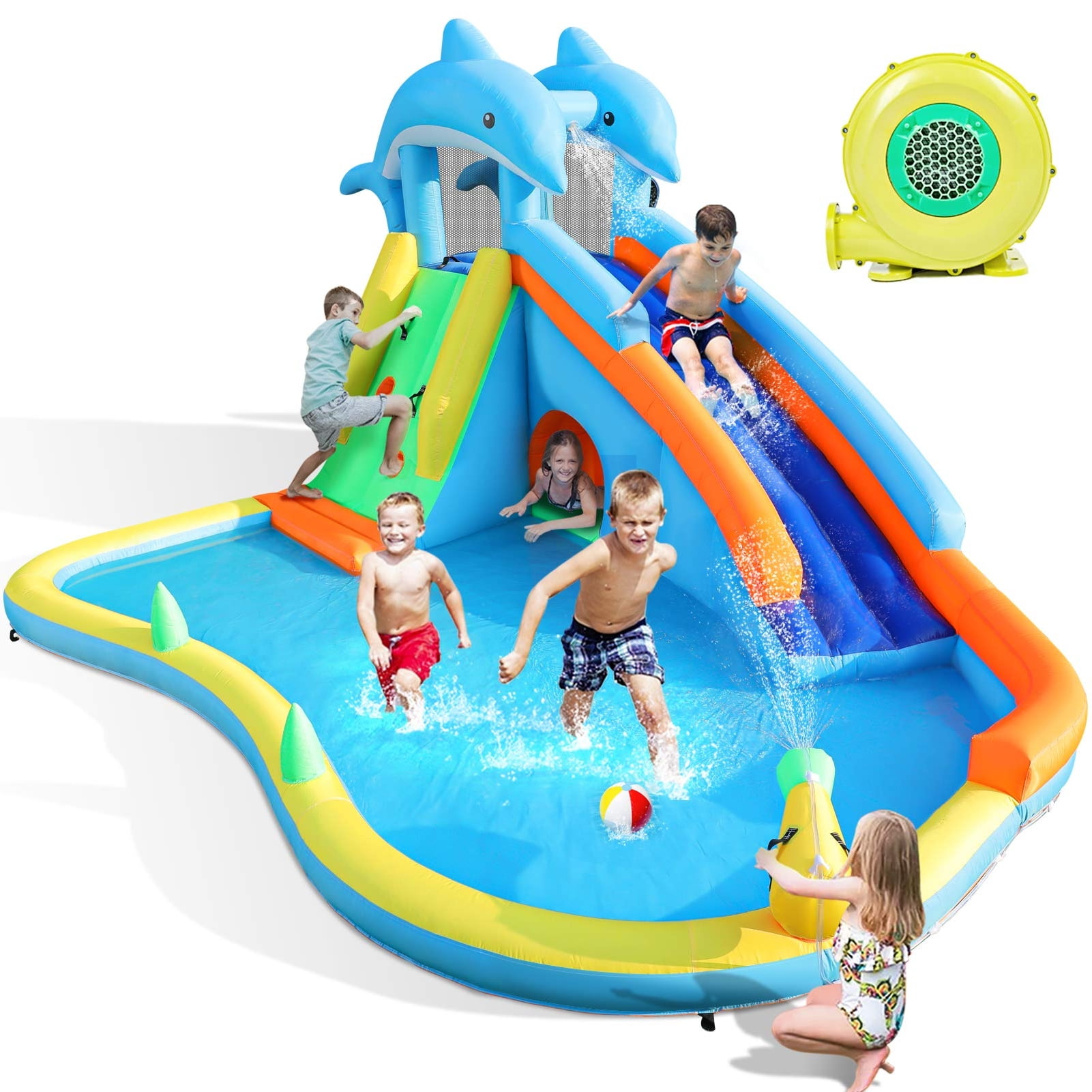 Inflatable Water Slide Kids Bounce House Jumper with Blower Bouncy