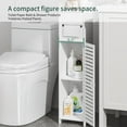 thumbnail image 6 of VECELO Bathroom Storage Cabinet, Small Floor Cabinet with Doors and Toilet Paper Holder Stand, Narrow Corner Storage Organizer, White, 6 of 8
