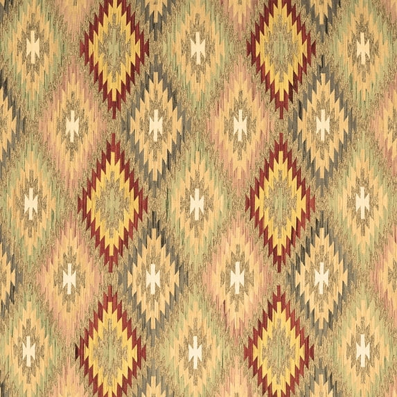Ahgly Company Indoor Square Southwestern Brown Country Area Rugs, 3' Square