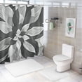 thumbnail image 7 of Pratyus Flower Pattern Black and White Modern Waterproof Shower Curtain for Country Cottage & Farmhouse Bathroom Decor 100% Polyester Fiber Bathroom Shower Curtain Set with Hooks 69x72, 7 of 7