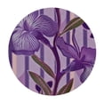 thumbnail image 4 of nygtbtfer Striped Purple Flowers Round Fitted Tablecloth with Elastic Edge Flowers Polyester Table Cloth Fits Round Tables Table Covers for Indoor Outdoor Picnic 31-35, 4 of 8