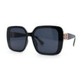 thumbnail image 2 of Womens Diva Rectangle Designer Butterfly Fashion Sunglasses All Black, 2 of 4